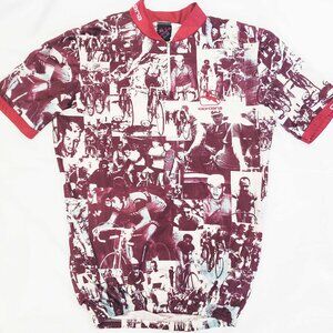 Giordana Mens Vintage Cycling Jersey Cyclist Photo Collage Tour de France M